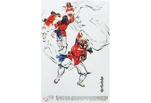 조선화 《봉산탈춤》