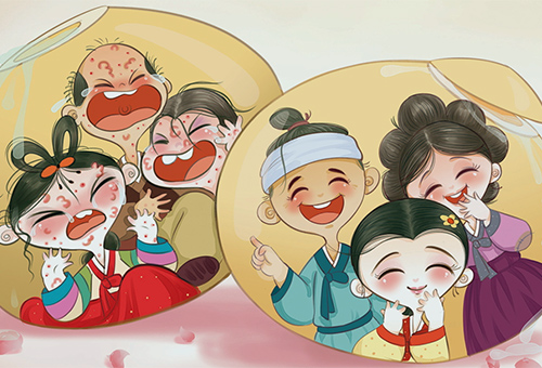 名作童話の絵本「泉を訪ねた二人の少女」