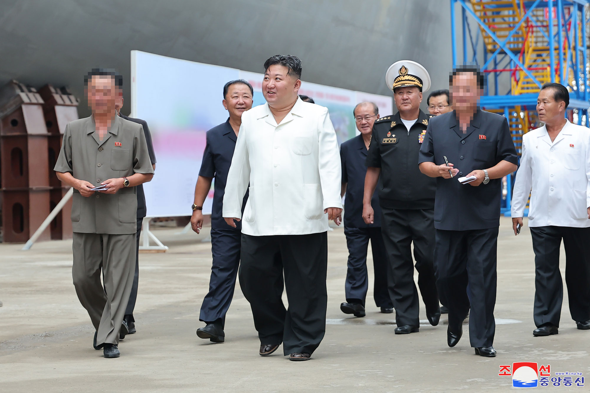 President of State Affairs Kim Jong Un guides shipbuilding