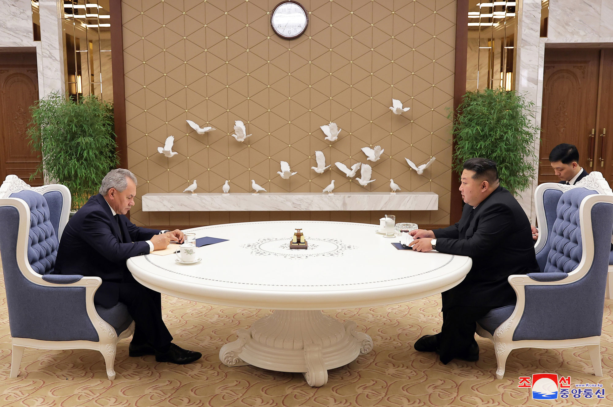 President of State Affairs Kim Jong Un receives Sergei Shoigu, Secretary of Security Council of Russian Federation