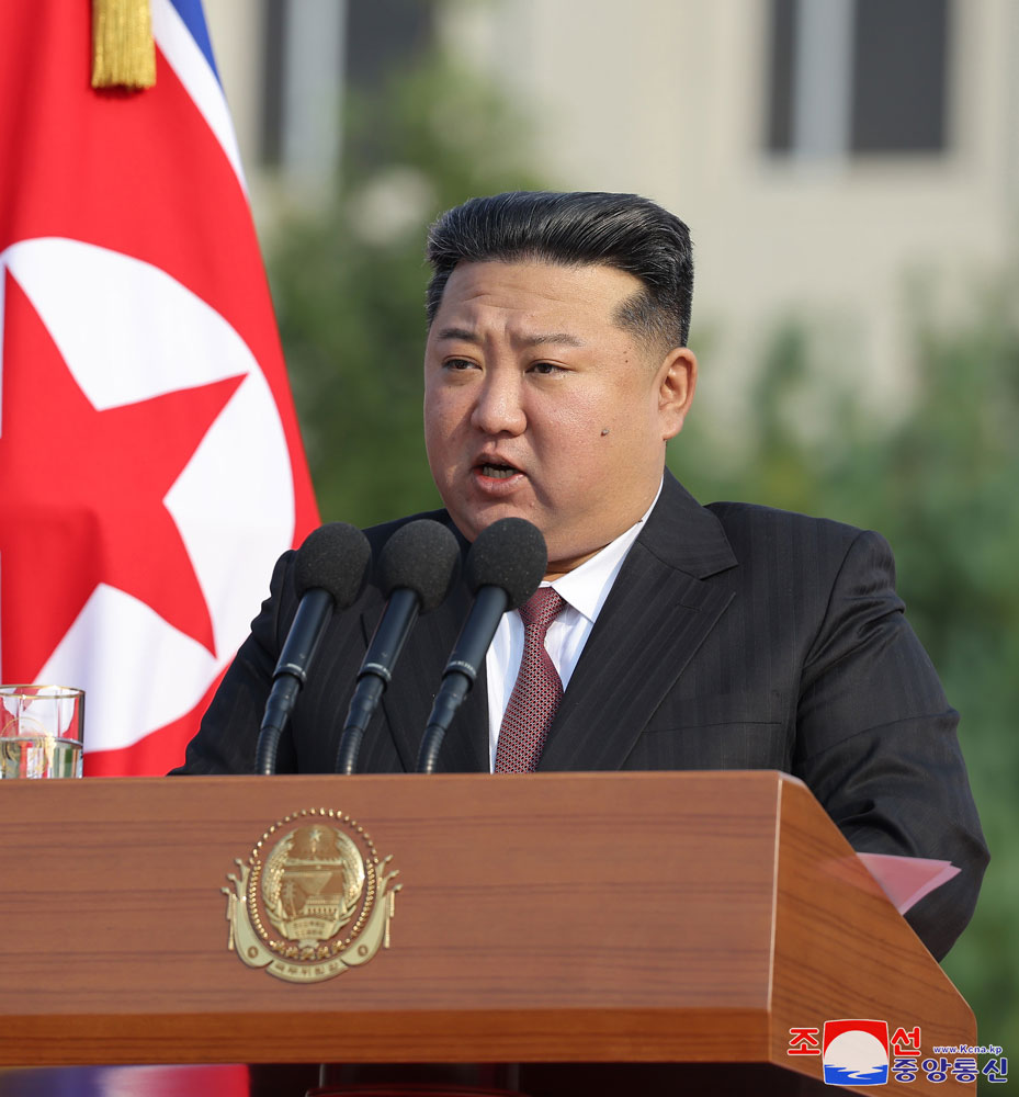 Speech made by President of State Affairs Kim Jong Un at congratulatory visit to Kim Jong Un University of National Defence