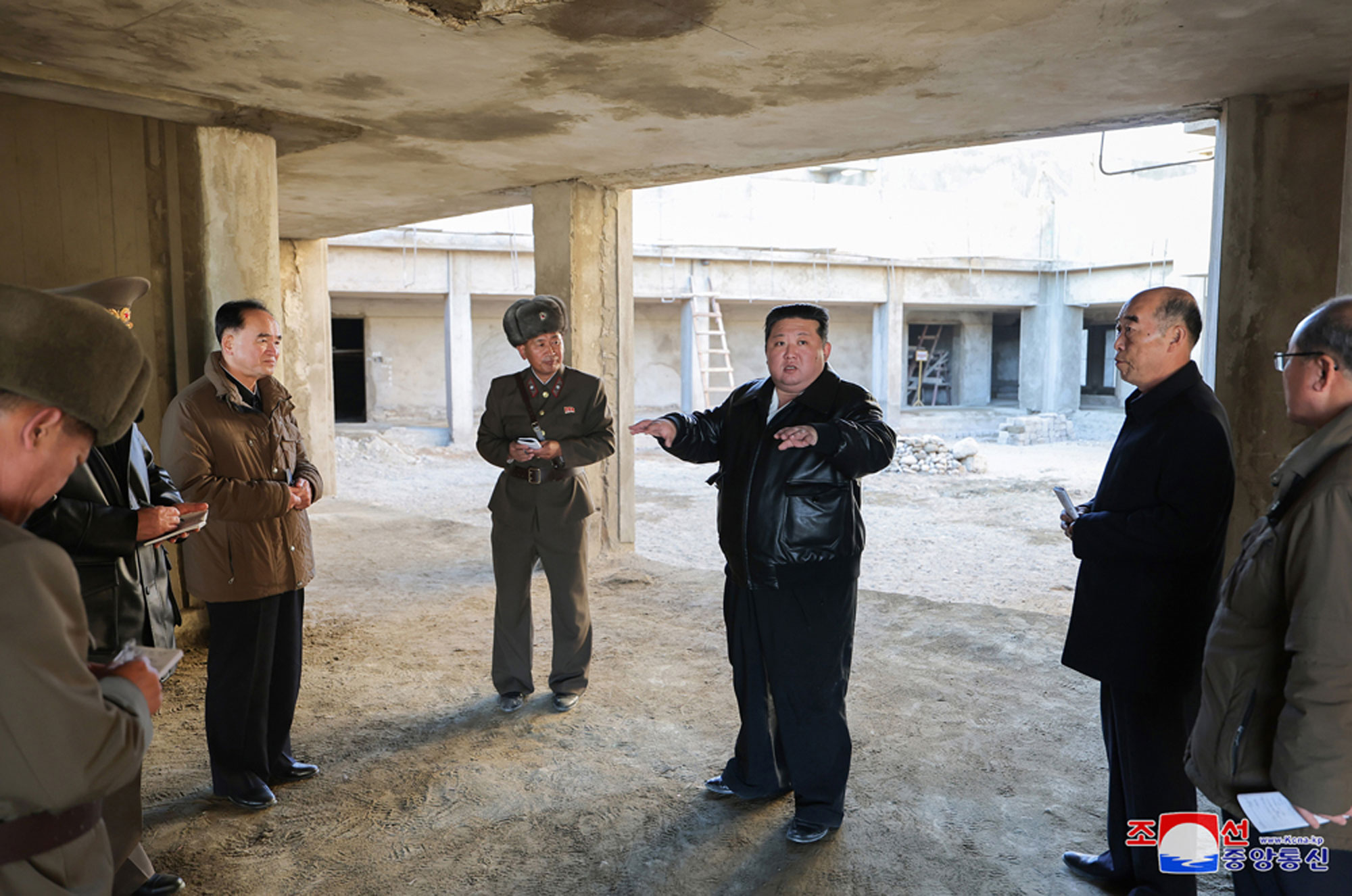 President of State Affairs Kim Jong Un inspects Sinpho City Offshore Farm in South Hamgyong Province under construction 
