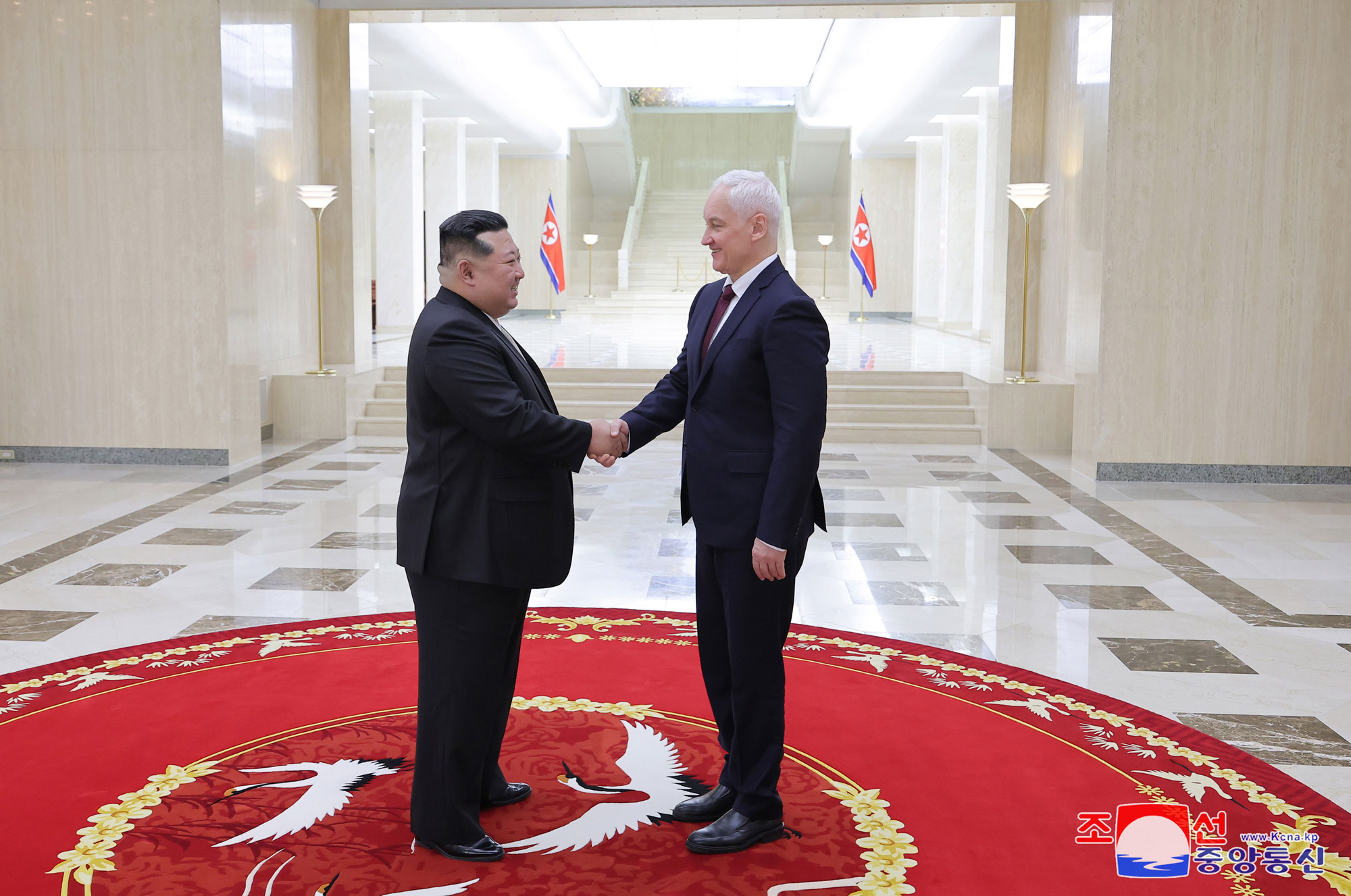President of State Affairs Kim Jong Un receives Russian Minister of Defence