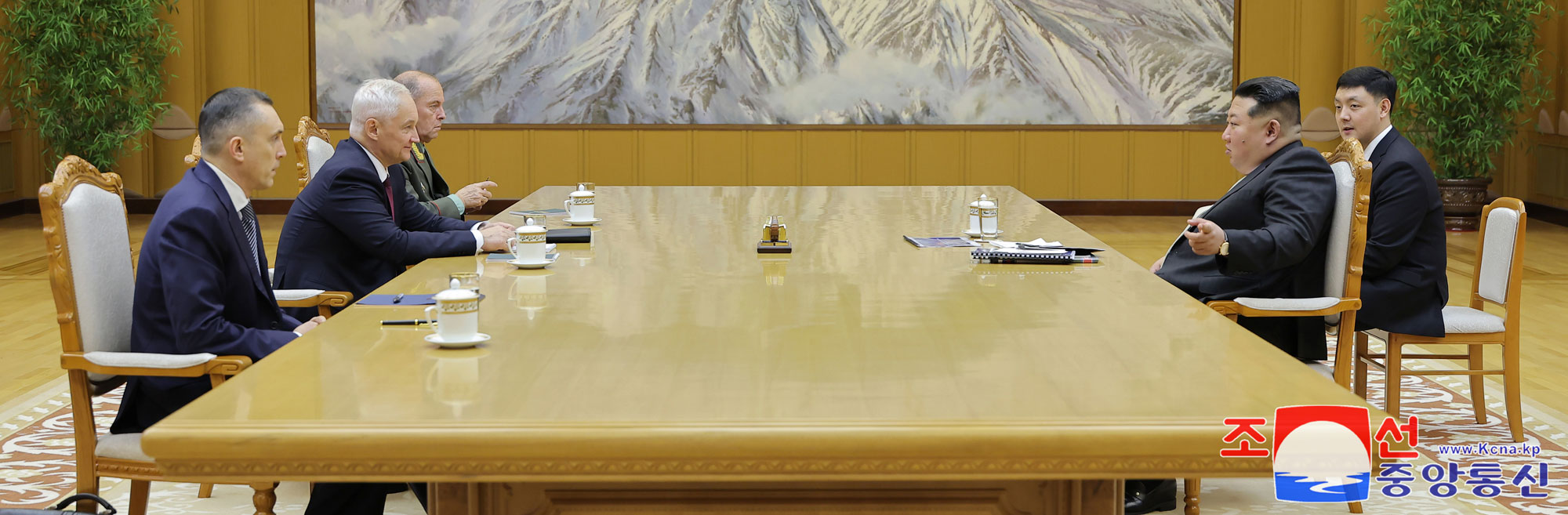 President of State Affairs Kim Jong Un receives Russian Minister of Defence