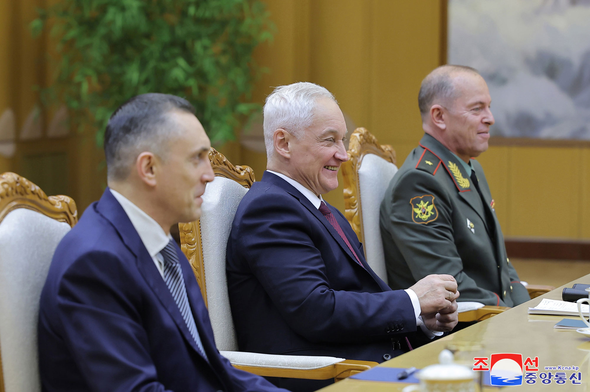 President of State Affairs Kim Jong Un receives Russian Minister of Defence