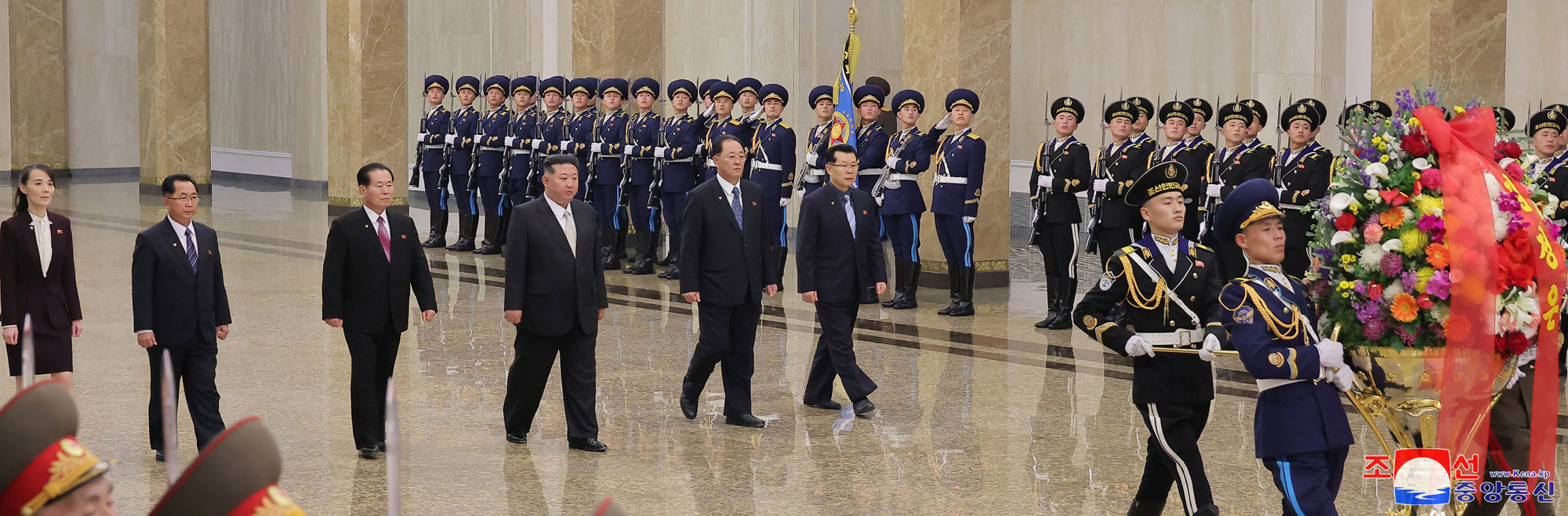 President of State Affairs Kim Jong Un visits Kumsusan Palace of Sun on Day of Shining Star