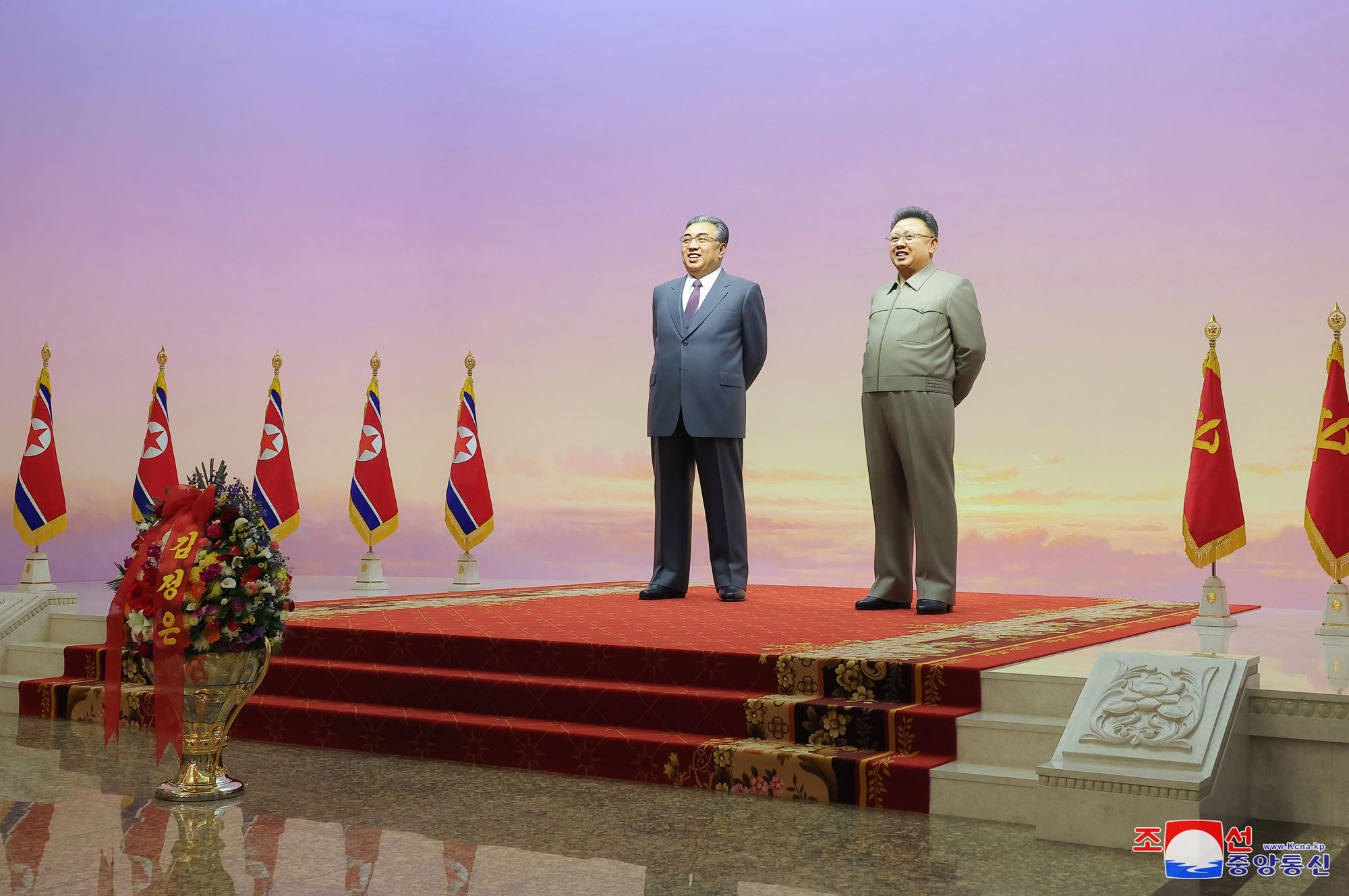 President of State Affairs Kim Jong Un visits Kumsusan Palace of Sun on Day of Shining Star