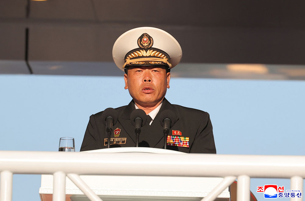 새시대 해군현대화에서 중대한 돌파구를 열어놓은 특기할 사변조선인민군 해군 구축함 진수기념식 성대히 진행