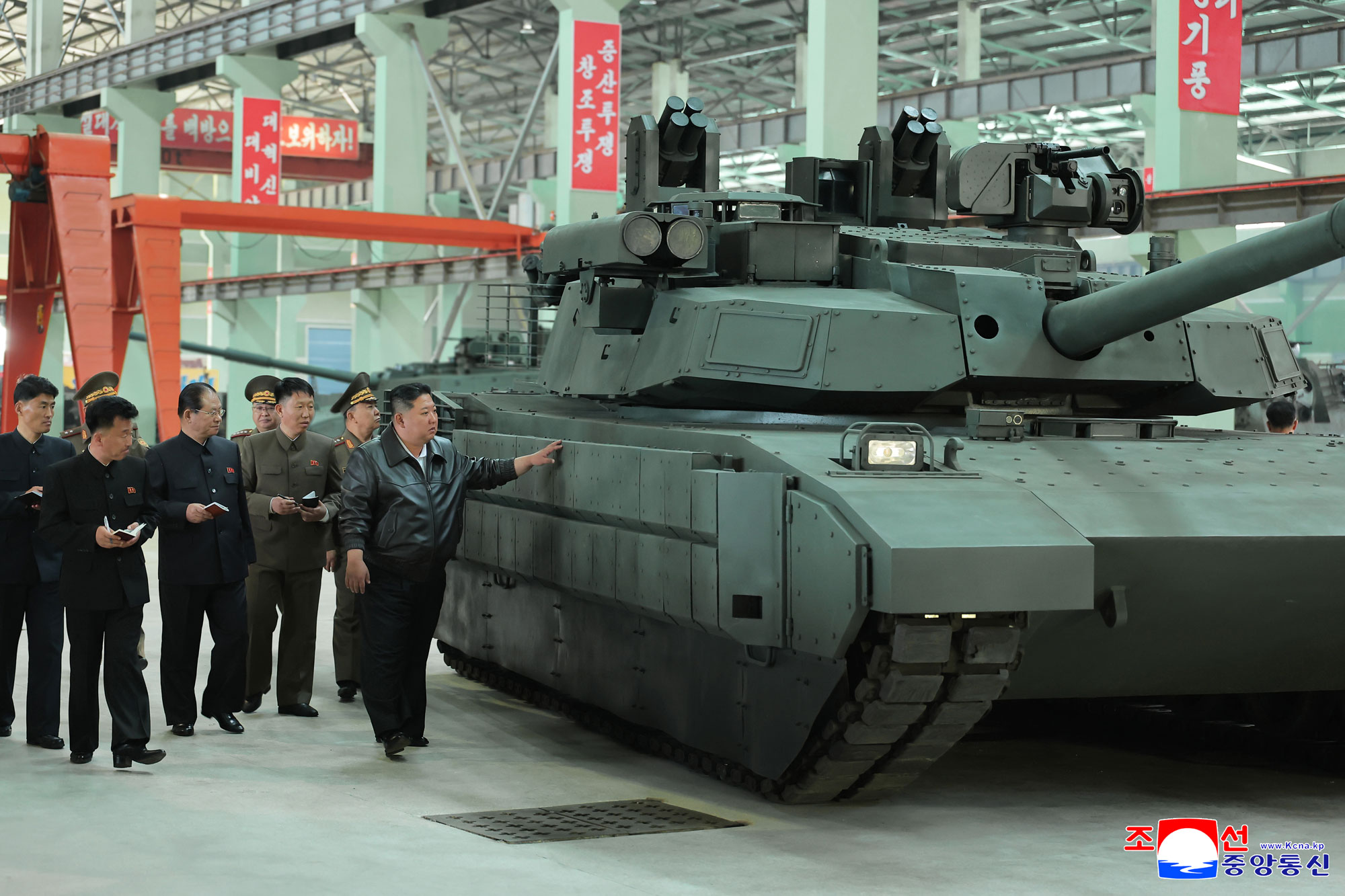  Respected Comrade Kim Jong Un gives field guidance at major tank factory