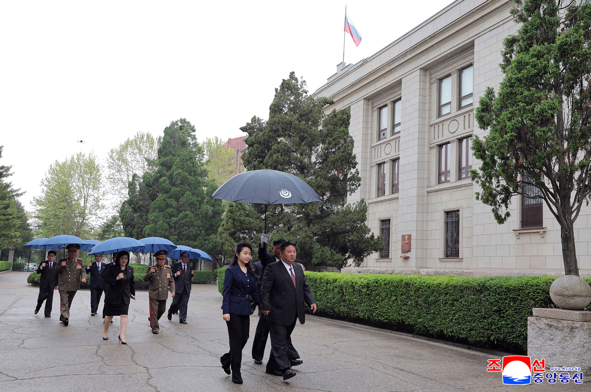 Respected Comrade Kim Jong Un visits Russian embassy on Russia