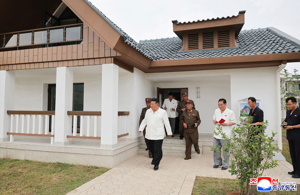 Respected Comrade Kim Jong Un visits construction site of Ragwon County Offshore Farm