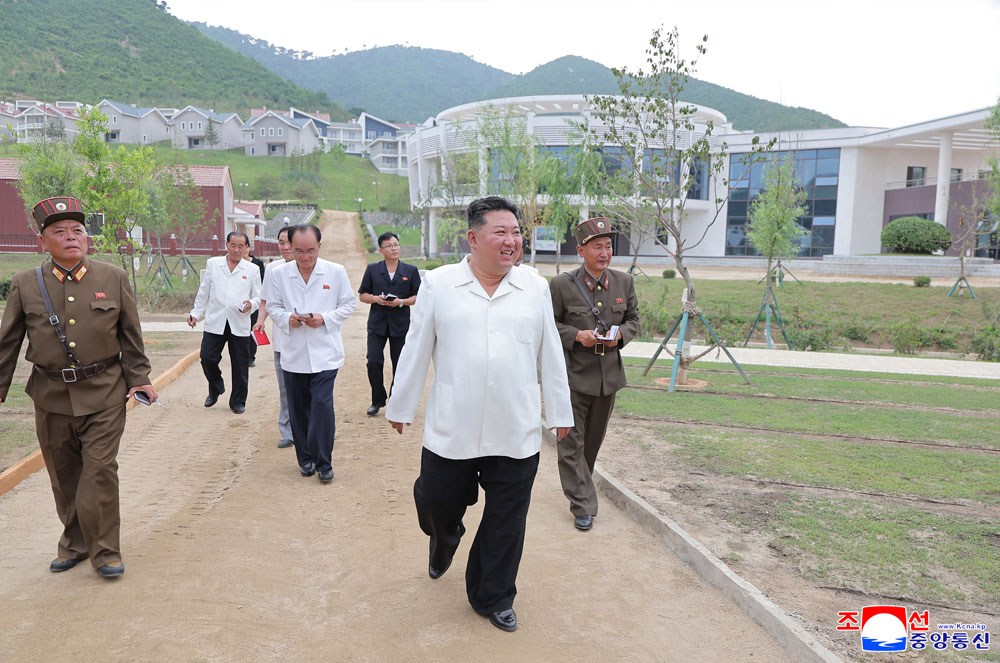 Respected Comrade Kim Jong Un visits construction site of Ragwon County Offshore Farm