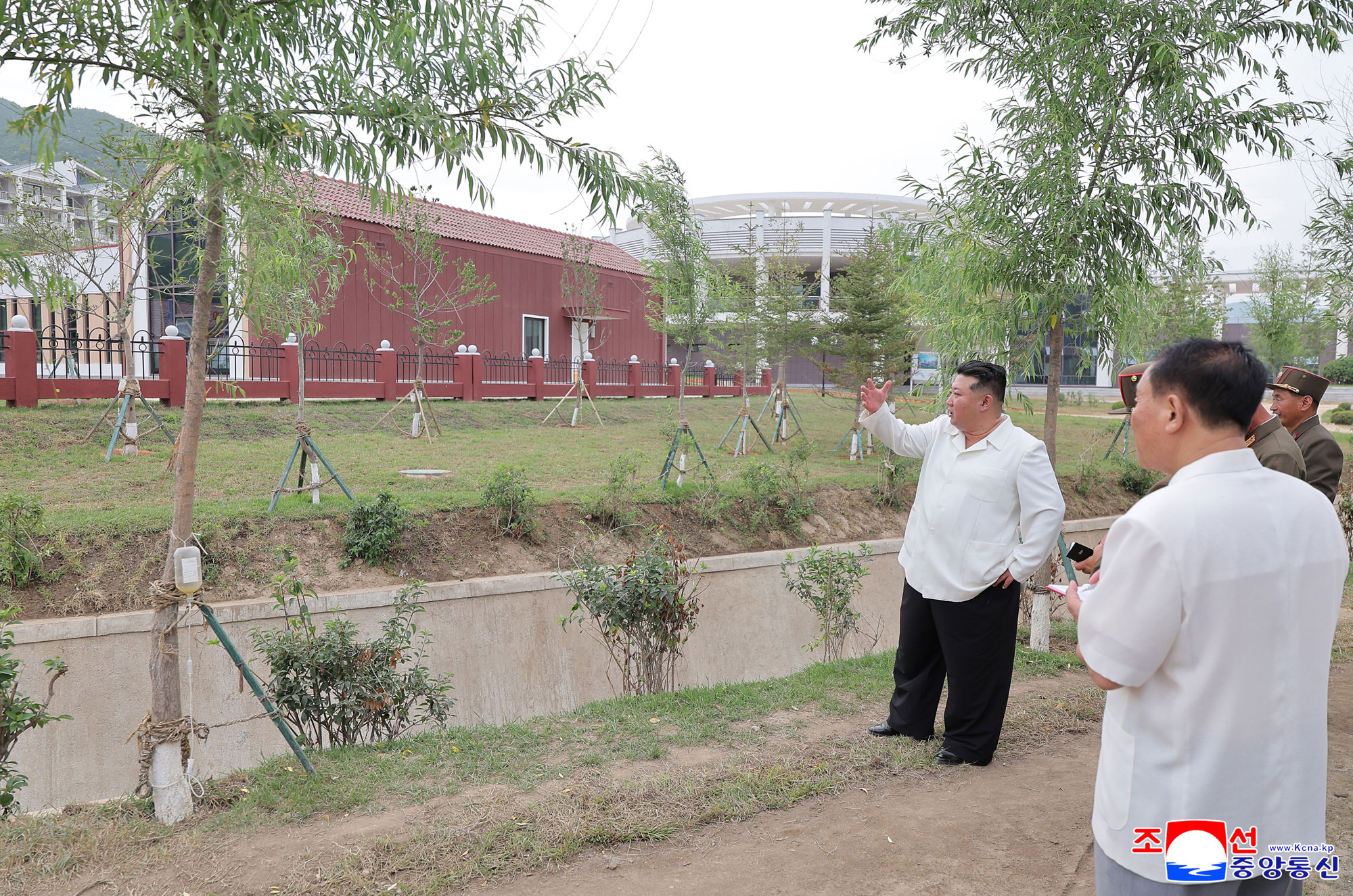 Respected Comrade Kim Jong Un visits construction site of Ragwon County Offshore Farm
