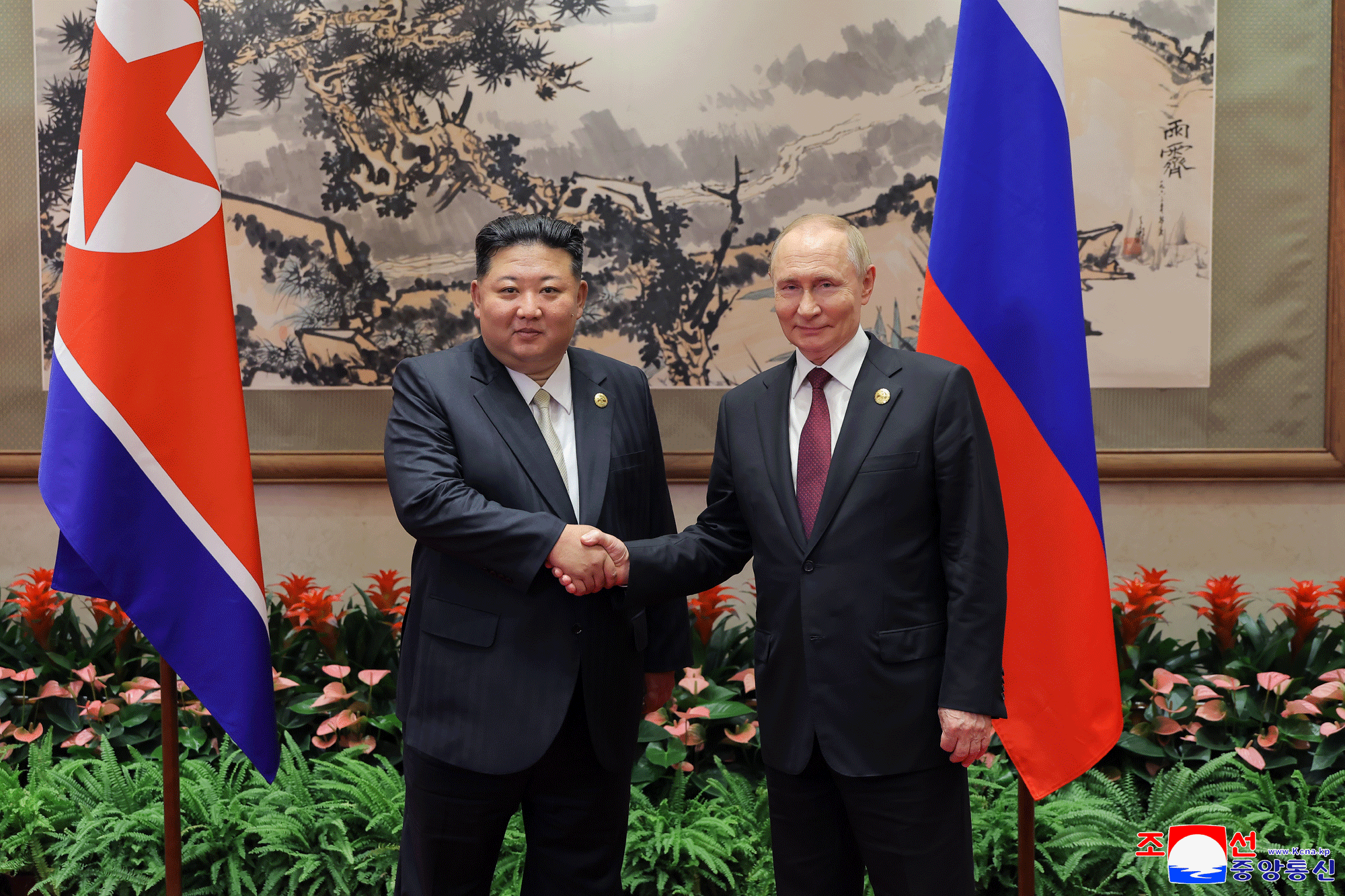 Respected Comrade Kim Jong Un meets Russian President Vladimir Vladimirovich Putin