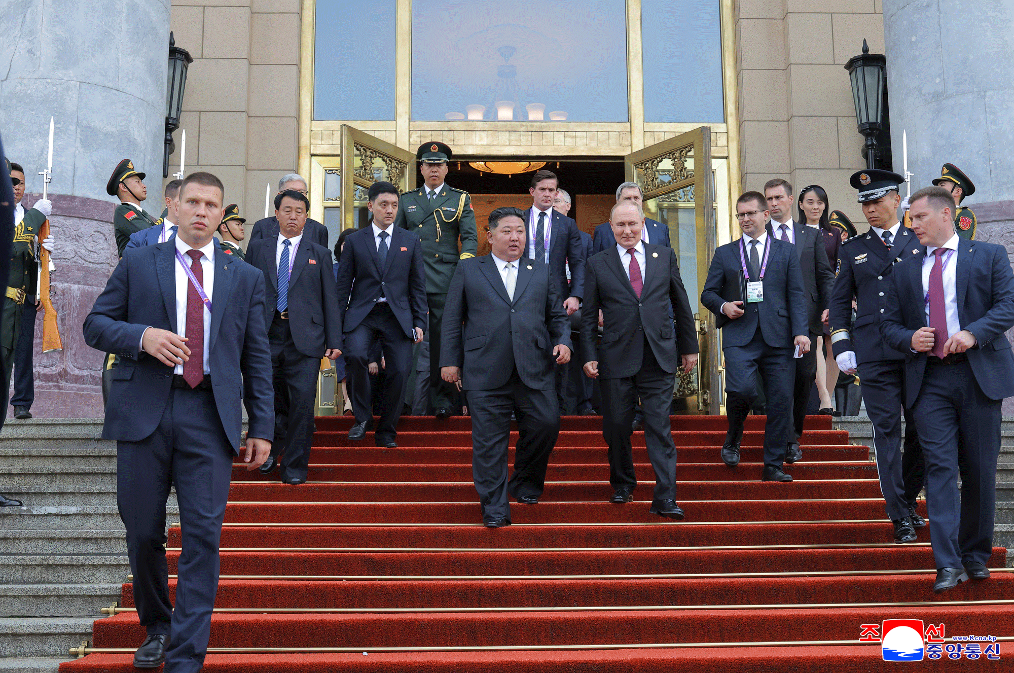 Respected Comrade Kim Jong Un meets Russian President Vladimir Vladimirovich Putin