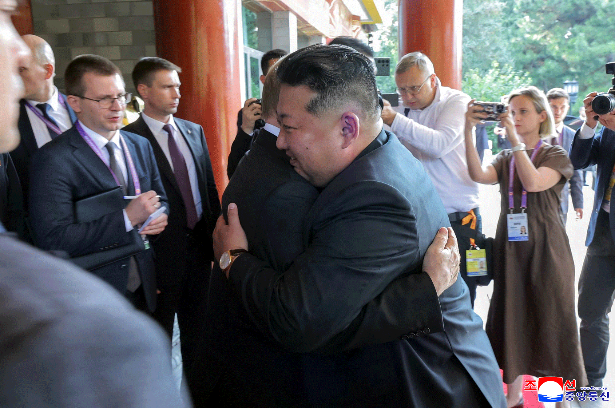 Respected Comrade Kim Jong Un meets Russian President Vladimir Vladimirovich Putin