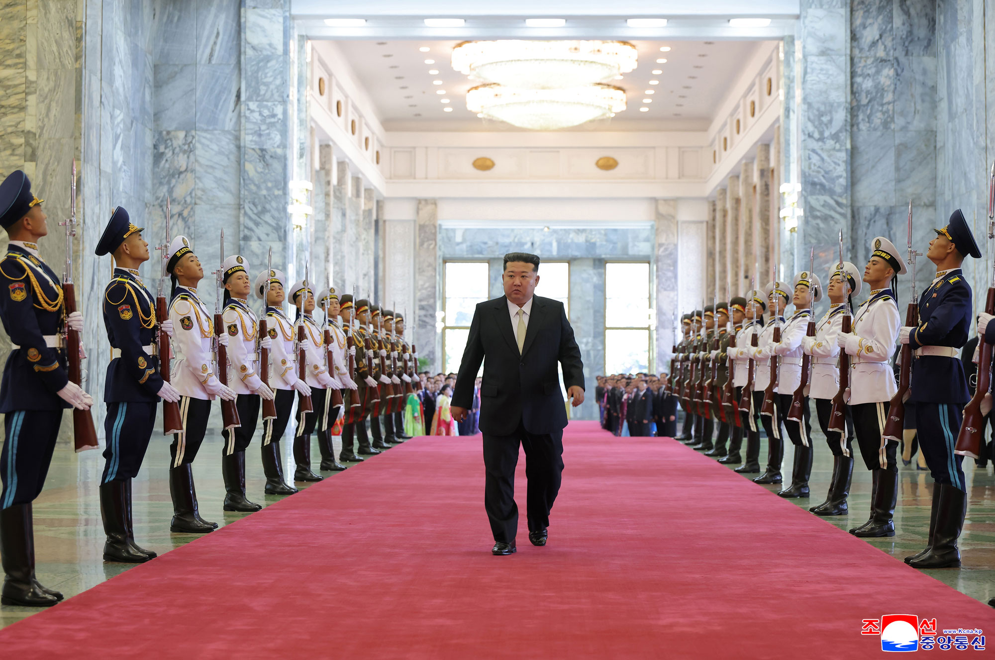 National flag-raising and national oath-taking ceremony takes place to mark 77th founding anniversary of DPRK