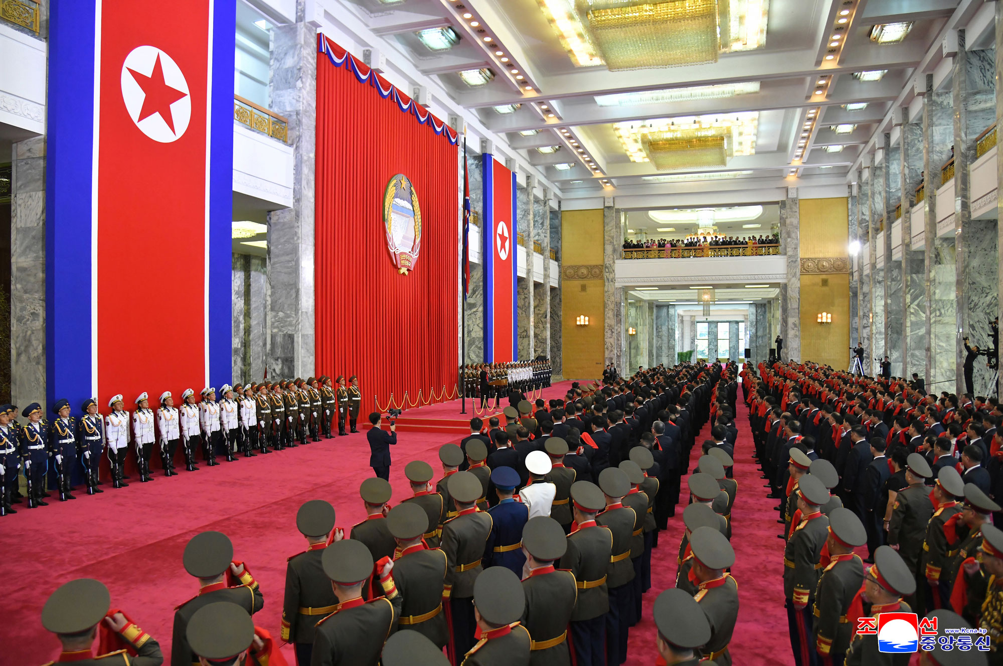 National flag-raising and national oath-taking ceremony takes place to mark 77th founding anniversary of DPRK