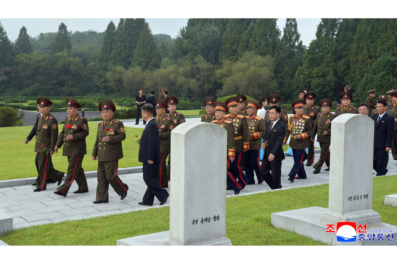 Flowers laid at martyrs