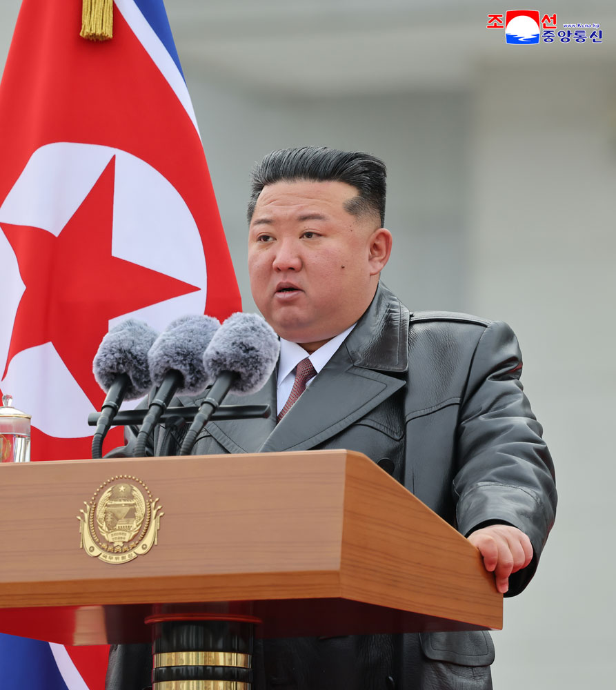  Rede
 des Genossen Kim Jong Un bei der Veranstaltung zur Begrüßung der 
Heimkehr der im Ausland eingesetzten Pioniertruppe der Koreanischen 
Volksarmee