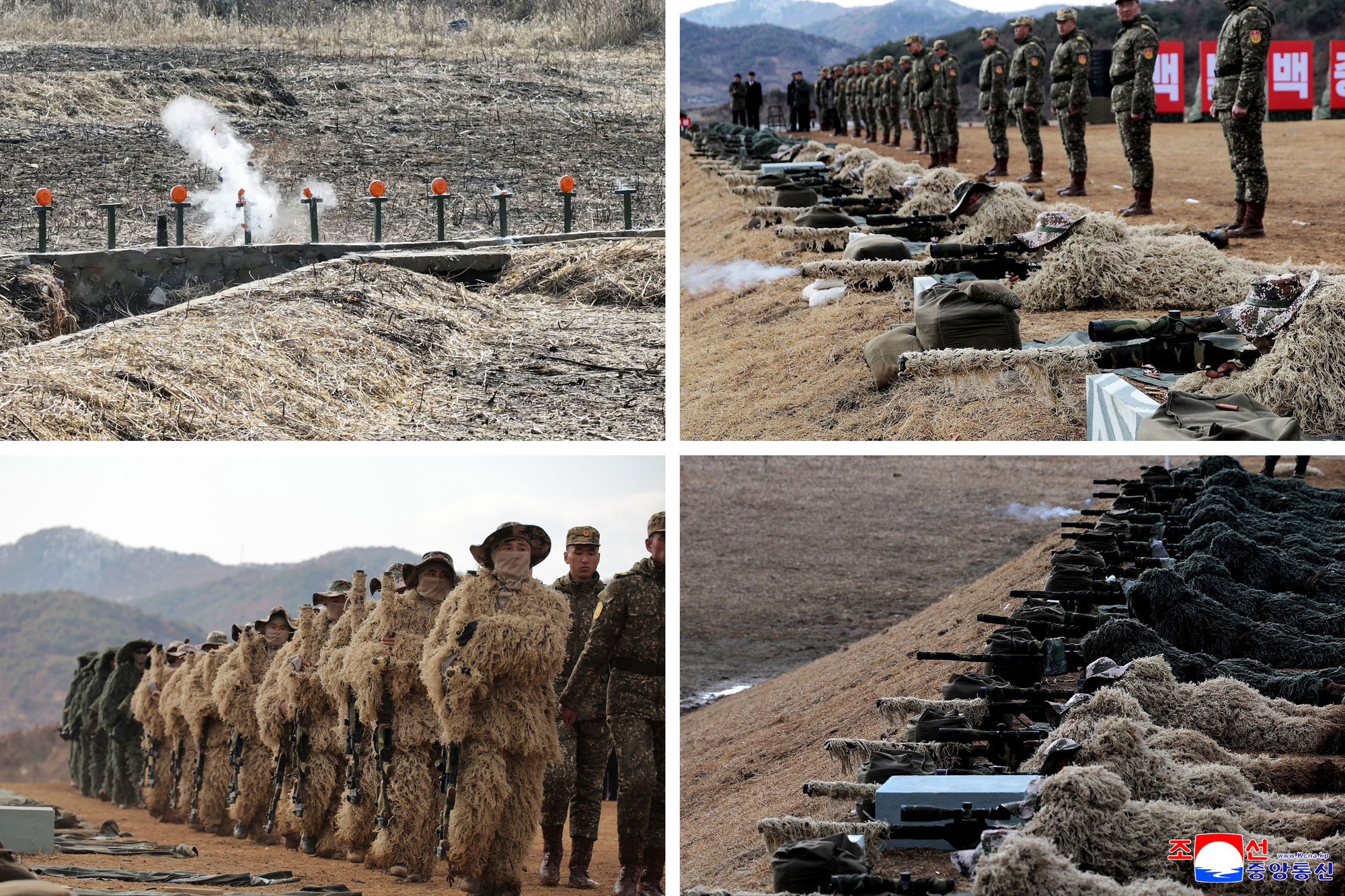 Estimado camarada Kim Jong Un presencia la competencia de tiro en homenaje del "Día de Francotiradores" del EPC