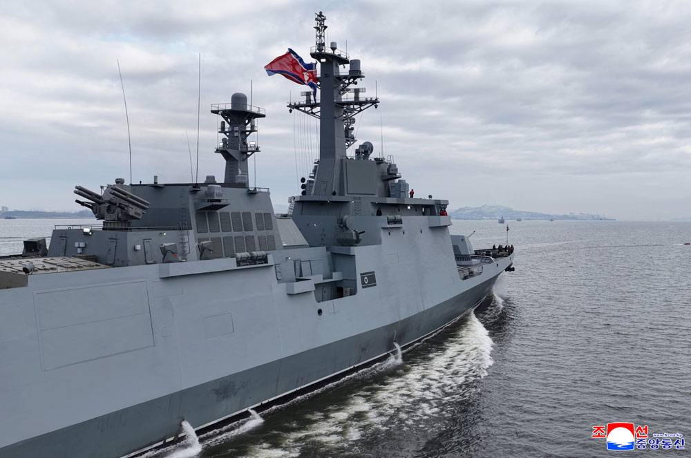 Respected Comrade Kim Jong Un inspects Destroyer "Choe Hyon" to observe shakedown for assessing its operational executive capability