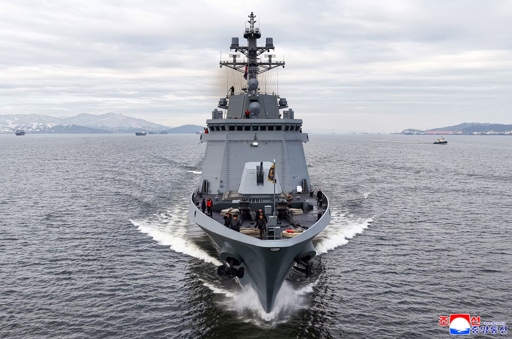 Respected Comrade Kim Jong Un inspects Destroyer "Choe Hyon" to observe shakedown for assessing its operational executive capability