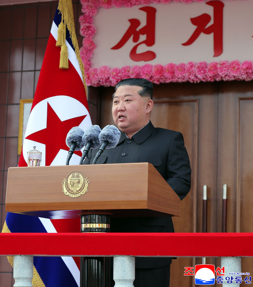 チョンソン青年炭鉱の労働者と幹部の前で行った金正恩総書記の演説