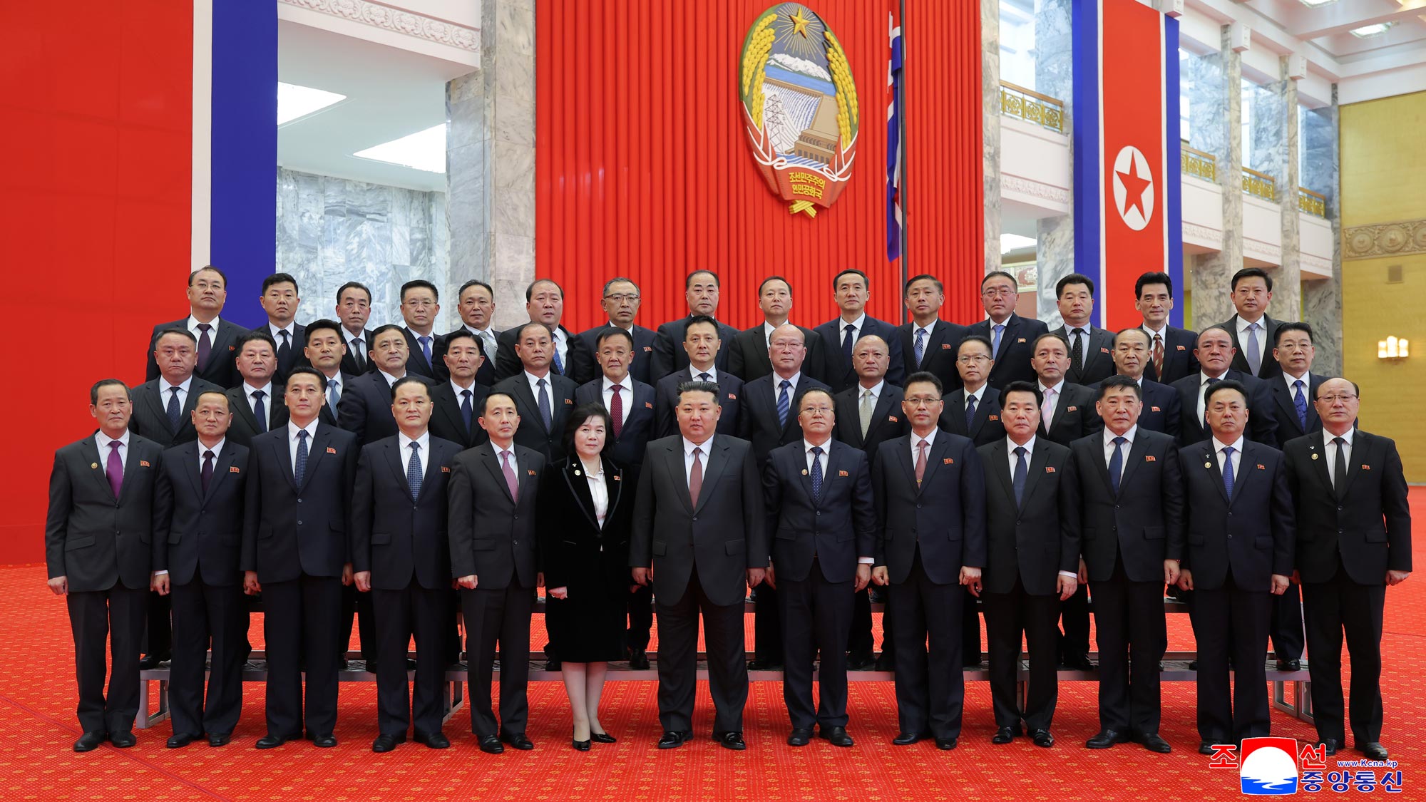  Respected Comrade Kim Jong Un meets and encourages newly-appointed Cabinet members and deputies to SPA