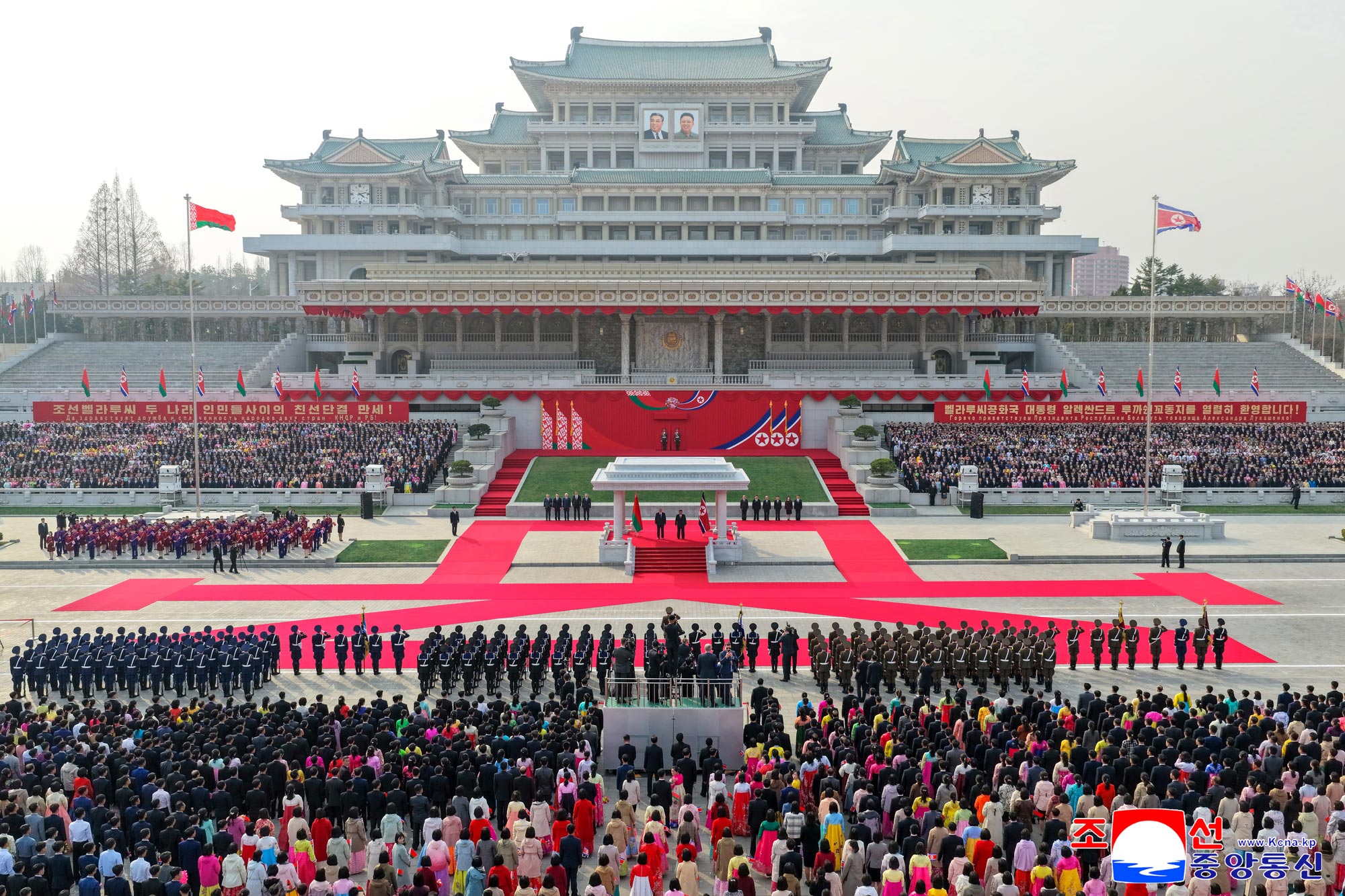 Ceremony held to welcome Belorussian President